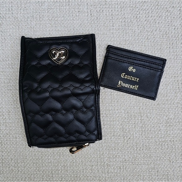 Juicy Couture Vegan Quilted Heart Bifold Wallet with removeable card case - Picture 13 of 15